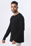 Urban Fray Black Round Neck T-Shirt By Purple Mango