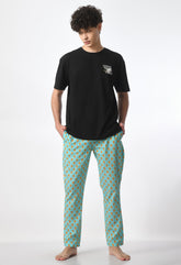 Aqua Giraffe Men Pyjamas By Purple Mango