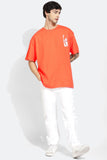 Freedom Orange Oversized Unisex T-shirt By Purple Mango