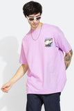 Animee Graphic Lilac Oversized Unisex T-Shirt By Purple Mango
