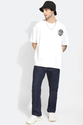 Seek The Positive White Oversized Unisex T-Shirt By Purple Mango