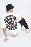 Seek The Positive White Oversized Unisex T-Shirt By Purple Mango