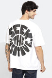 Seek The Positive White Oversized Unisex T-Shirt By Purple Mango