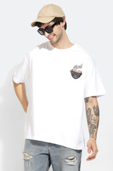 Mind Is Home White Oversized Unisex T-shirt By Purple Mango