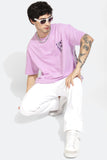 Space Lilac Oversized Unisex T-shirt By Purple Mango