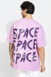 Space Lilac Oversized Unisex T-shirt By Purple Mango