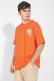 Under The Rains Orange Oversized Unisex T-Shirt By Purple Mango