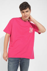 Part Of The Process Cerise Pink Oversized Unisex T-Shirt By Purple Mango