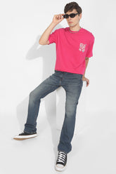 Part Of The Process Cerise Pink Oversized Unisex T-Shirt By Purple Mango