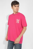 Part Of The Process Cerise Pink Oversized Unisex T-Shirt By Purple Mango