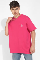 Pink Oversized Unisex T-Shirt By Purple Mango