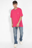 Pink Oversized Unisex T-Shirt By Purple Mango