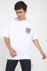 Flying Butterfly White Oversized Unisex T-Shirt By Purple Mango