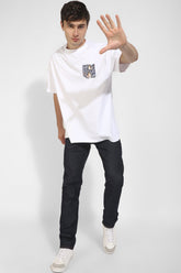 Flying Butterfly White Oversized Unisex T-Shirt By Purple Mango