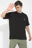 Black Oversized T-shirt By Purple Mango