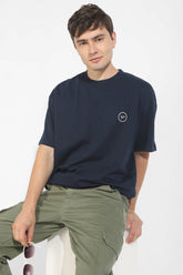 Navy Blue Oversized T-shirt By Purple Mango