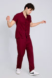 Maroon Half Sleeve Co-Ords Set By Purple Mango