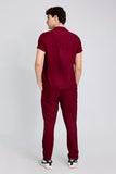 Maroon Half Sleeve Co-Ords Set By Purple Mango