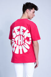 Seek The Positive Pink Oversized Unisex T-shirt By Purple Mango