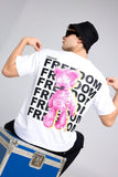 Freedom White Oversized Unisex T-shirt By Purple Mango