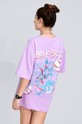 Dragon Lilac Oversized Unisex T-shirt By Purple Mango