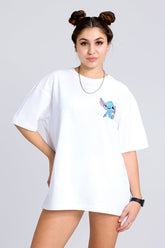 Hanging Bat White Oversized Unisex T-shirt By Purple Mango