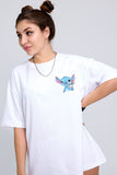 Hanging Bat White Oversized Unisex T-shirt By Purple Mango
