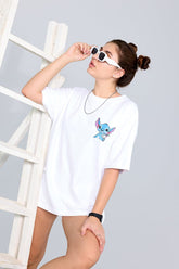 Hanging Bat White Oversized Unisex T-shirt By Purple Mango