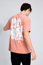 Love Yourself Peach Oversized Unisex T-shirt By Purple Mango