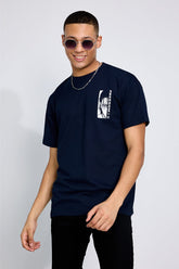 Freedom Navy Blue Oversized Unisex T-shirt By Purple Mango