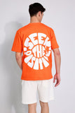 Seek The Positive Orange Oversized Unisex T-shirt By Purple Mango