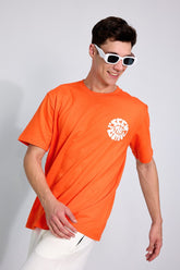 Seek The Positive Orange Oversized Unisex T-shirt By Purple Mango