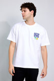 Under The Rains White Oversized Unisex T-shirt By Purple Mango