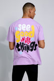 See Good Lilac Oversized Unisex T-shirt By Purple Mango