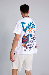 Cool White Oversized Unisex T-shirt By Purple Mango