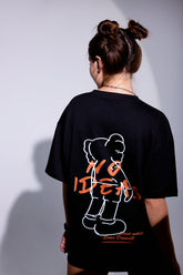 No Ideas Black Oversized Unisex T-shirt By Purple Mango