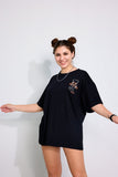 No Ideas Black Oversized Unisex T-shirt By Purple Mango