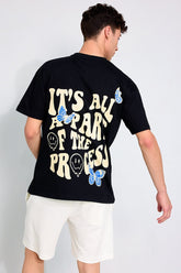 Part Of The Process Cerise Oversized Unisex T-shirt By Purple Mango