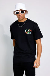 Slow Down Black Oversized Unisex T-shirt By Purple Mango