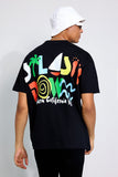 Slow Down Black Oversized Unisex T-shirt By Purple Mango