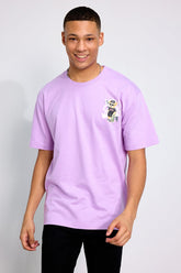 Cool Panda Lilac Oversized Unisex T-shirt By Purple Mango