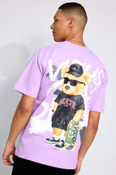 Cool Panda Lilac Oversized Unisex T-shirt By Purple Mango