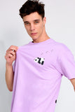 Snoozy Panda Lilac Oversized Unisex T-shirt By Purple Mango
