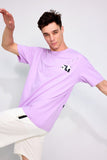 Snoozy Panda Lilac Oversized Unisex T-shirt By Purple Mango
