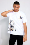 Space Man White Oversized Unisex T-shirt By Purple Mango