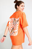Flying Butterfly Orange Oversized Unisex T-shirt By Purple Mango