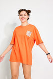 Flying Butterfly Orange Oversized Unisex T-shirt By Purple Mango