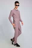 Knitted Beige Co-Ords Set With Joggers By Purple Mango