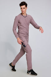 Knitted Beige Co-Ords Set With Joggers By Purple Mango