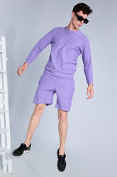 Knitted Lilac Co-Ords Set With Joggers By Purple Mango